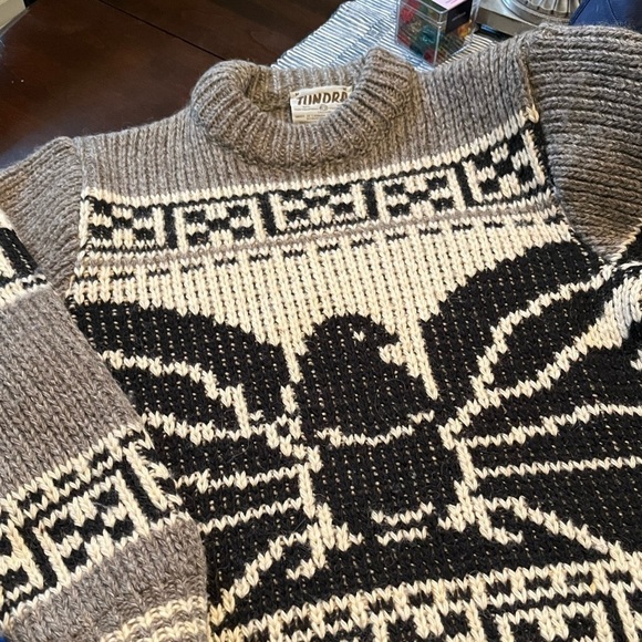 RARE Vintage 80’s Tundra Wool Eagle Knit Sweater - Picture 3 of 4